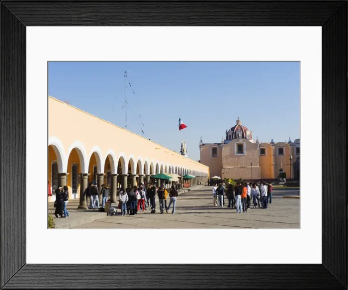 Framed Print : Portal Guerrero, Zocalo arches, Cholula, Puebla state, Mexico, North America Framed Print : Portal Guerrero, Zocalo arches, Cholula, Puebla state, Mexico, North America