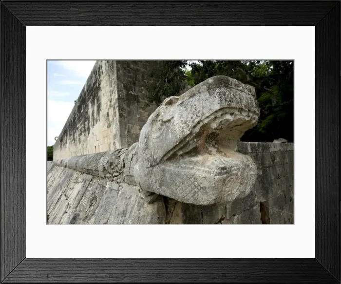 Framed Print : Massive stone carving of snake head, Chichen Itza, UNESCO World Heritage Site Framed Print : Massive stone carving of snake head, Chichen Itza, UNESCO World Heritage Site