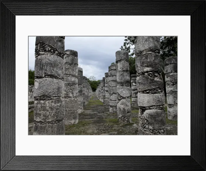 Framed Print : Columns in the Temple of a Thousand Warriors, Chichen Itza, UNESCO World Heritage Site