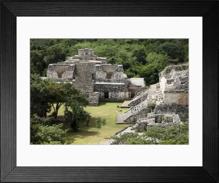 Framed Print : Oval Palace with the Twin Pyramids at the right, Mayan ruins, Ek Balam Framed Print : Oval Palace with the Twin Pyramids at the right, Mayan ruins, Ek Balam