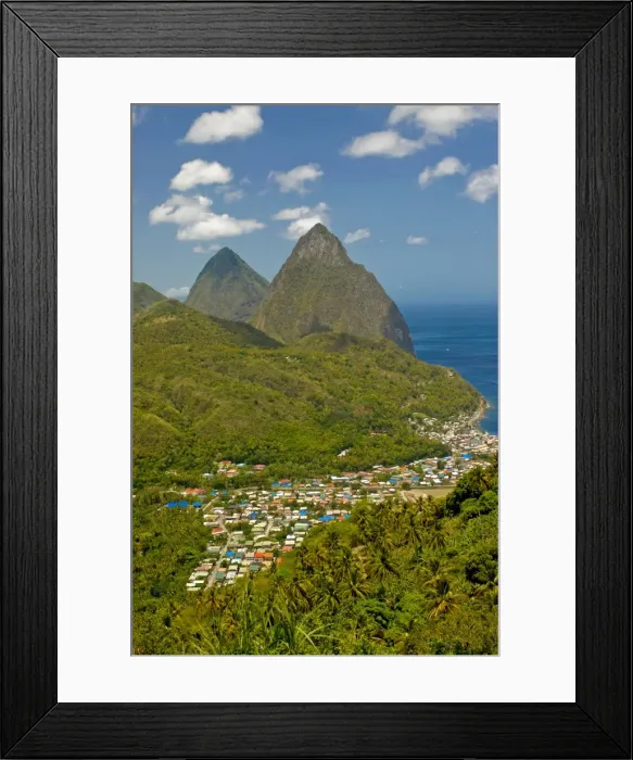 Framed Print : Les Pitons, UNESCO World Heritage Site, Soufriere, St. Lucia, Windward Islands Framed Print : Les Pitons, UNESCO World Heritage Site, Soufriere, St. Lucia, Windward Islands