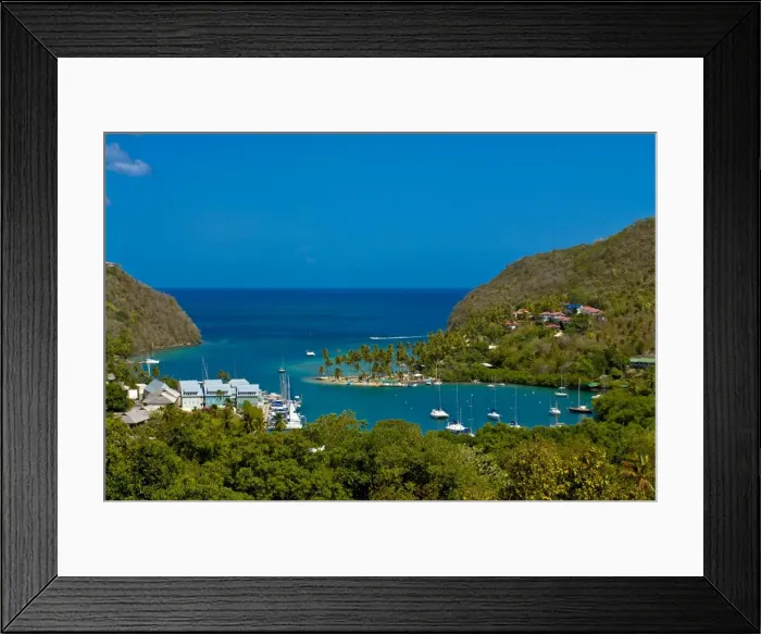 Framed Print : View of Marigot Bay, St. Lucia, Windward Islands, West Indies, Caribbean, Central America Framed Print : View of Marigot Bay, St. Lucia, Windward Islands, West Indies, Caribbean, Central America