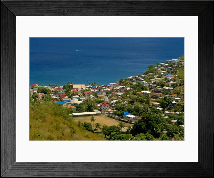 Framed Print : Coastal village, Anse La Raye, St. Lucia, Windward Islands, West Indies