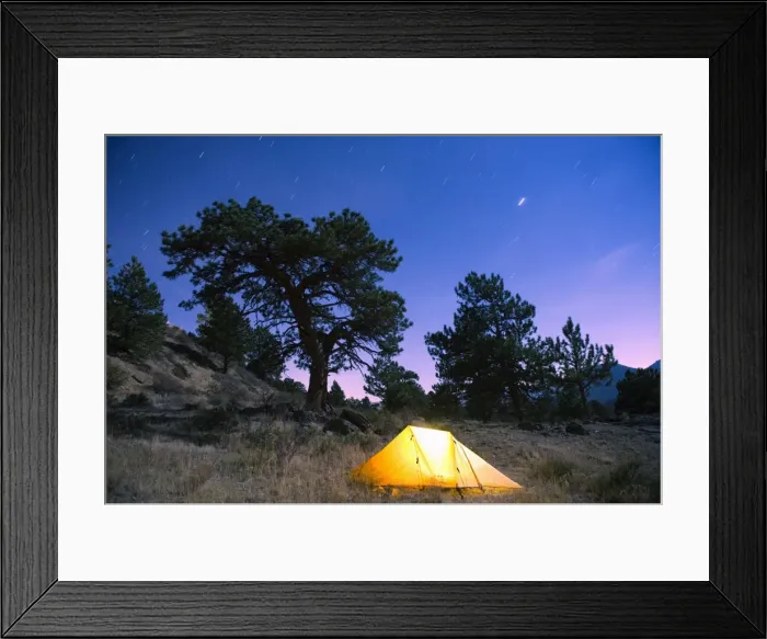 Framed Print : Tent illuminated under the night sky, Rocky Mountain National Park, Colorado Framed Print : Tent illuminated under the night sky, Rocky Mountain National Park, Colorado