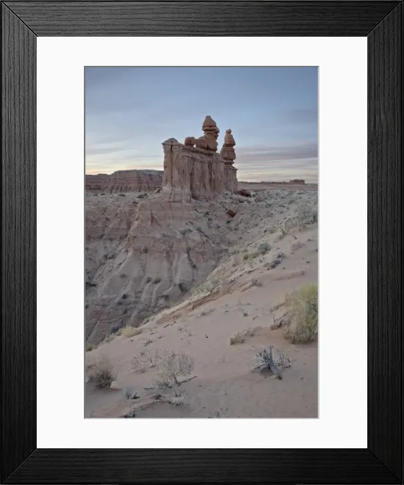 Framed Print : The Three Judges at dawn, Goblin Valley State Park, Utah, United States of America Framed Print : The Three Judges at dawn, Goblin Valley State Park, Utah, United States of America