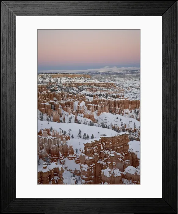 Framed Print : Sunset from Sunset Point with fresh snow, Bryce Canyon National Park, Utah Framed Print : Sunset from Sunset Point with fresh snow, Bryce Canyon National Park, Utah