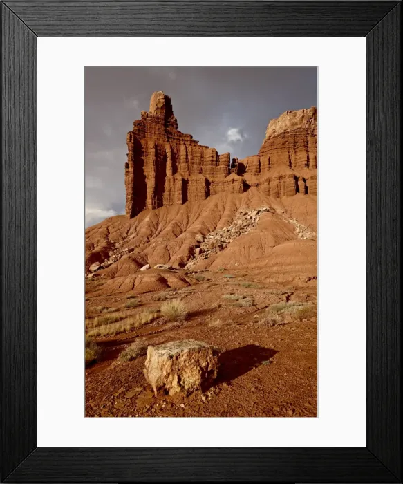 Framed Print : Chimney Rock with storm clouds, Capitol Reef National Park, Utah, United States of America Framed Print : Chimney Rock with storm clouds, Capitol Reef National Park, Utah, United States of America
