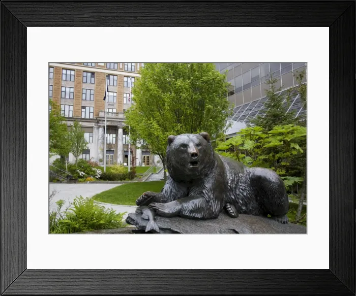 Framed Print : Bear sculpture by R. T. Wallen outside State Capitol Building, Juneau, Southeast Alaska Framed Print : Bear sculpture by R. T. Wallen outside State Capitol Building, Juneau, Southeast Alaska