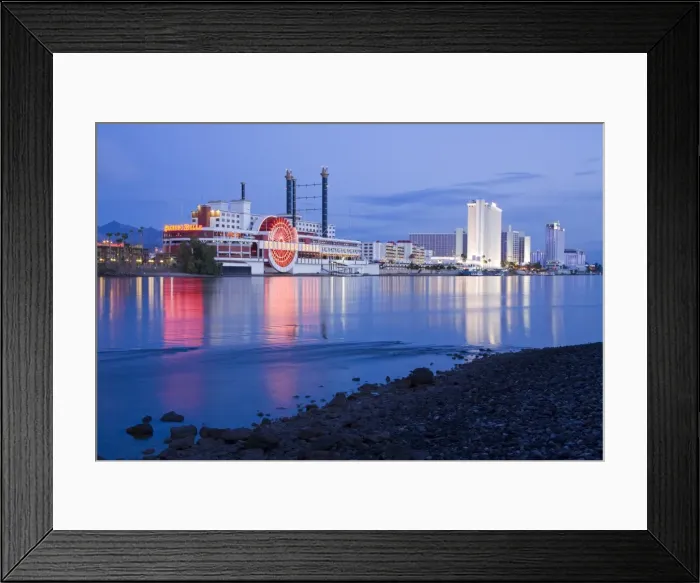 Framed Print : Casinos on the Colorado River, Laughlin City, Nevada, United States of America Framed Print : Casinos on the Colorado River, Laughlin City, Nevada, United States of America