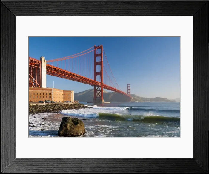 Framed Print : Golden Gate Bridge, San Francisco, California, United States of America, North America Framed Print : Golden Gate Bridge, San Francisco, California, United States of America, North America