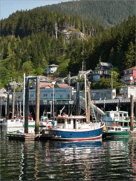Fishing boats in Ketchikan harbor, Ketchikan, Southeast Alaska, United States of America