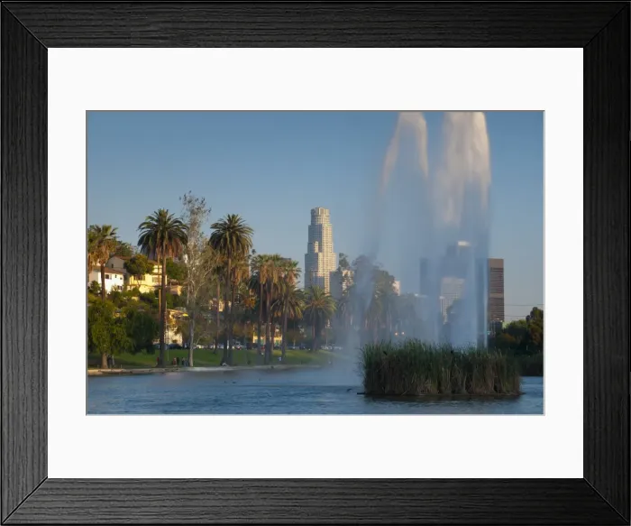 Framed Print : Downtown skyline from Echo Park, Los Angeles, California, United States of America Framed Print : Downtown skyline from Echo Park, Los Angeles, California, United States of America