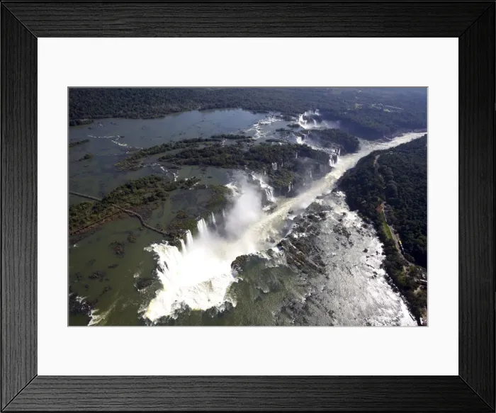 Framed Print : View of the Iguassu Falls from a helicopter, UNESCO World Heritage Site Framed Print : View of the Iguassu Falls from a helicopter, UNESCO World Heritage Site