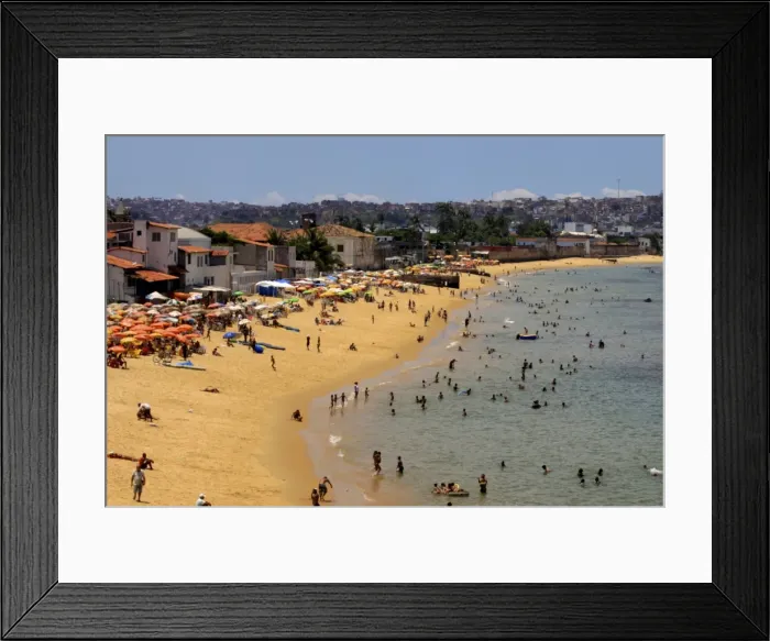 Framed Print : On the main beach of Salvador de Bahia, Brazil, South America