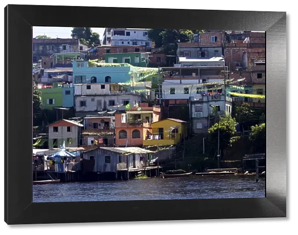 Some favelas of Manaus on the waterfront, Manaus, Brazil, South America
