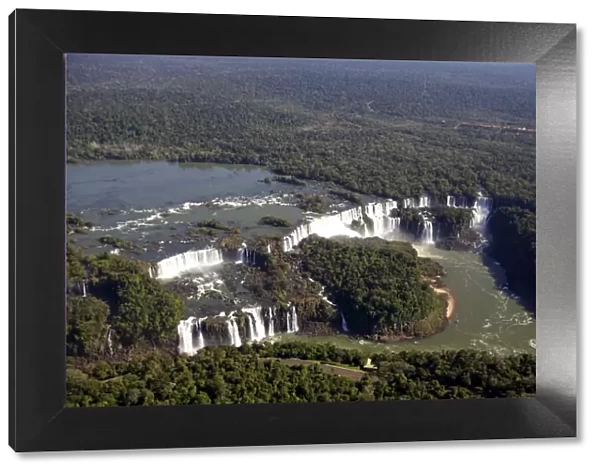 View over the Iguassu Falls from a helicopter, UNESCO World Heritage Site