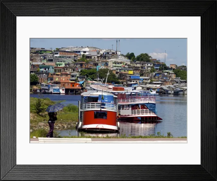 Framed Print : On the old harbour of Manaus, Brazil, South America Framed Print : On the old harbour of Manaus, Brazil, South America