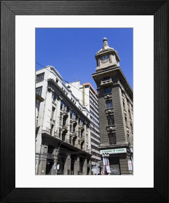 Framed Print : Turri Clock Tower in Valparaiso, Chile, South America Framed Print : Turri Clock Tower in Valparaiso, Chile, South America