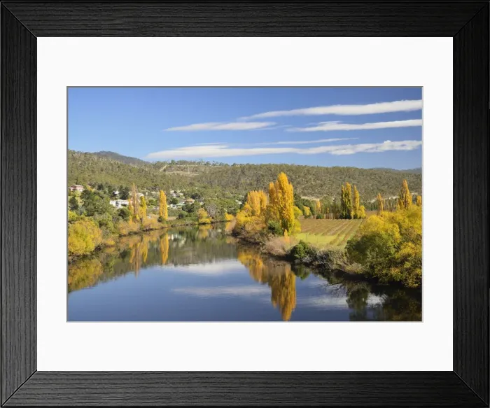 Framed Print : River Derwent near New Norfolk, Tasmania, Australia, Pacific