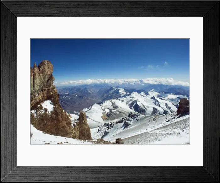 Framed Print : Vew from Aconcagua 6962m, highest peak in South America, Aconcagua Provincial Park Framed Print : Vew from Aconcagua 6962m, highest peak in South America, Aconcagua Provincial Park