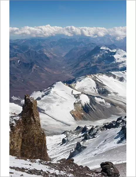 View from Aconcagua 6962m, highest peak in South America, Aconcagua Provincial Park