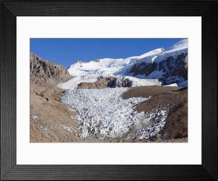 Framed Print : Glacier near Plaza de Mulas basecamp, Aconcagua Provincial Park, Andes mountains Framed Print : Glacier near Plaza de Mulas basecamp, Aconcagua Provincial Park, Andes mountains