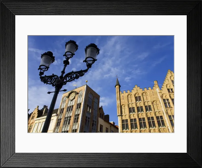 Framed Print : Lamp post in the Main Marketplace, Bruges, West Flanders, Belgium, Europe Framed Print : Lamp post in the Main Marketplace, Bruges, West Flanders, Belgium, Europe