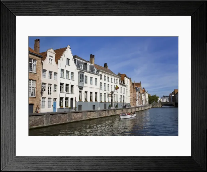 Framed Print : Gothic buildings on Spiegelrei, Bruges, West Flanders, Belgium, Europe Framed Print : Gothic buildings on Spiegelrei, Bruges, West Flanders, Belgium, Europe