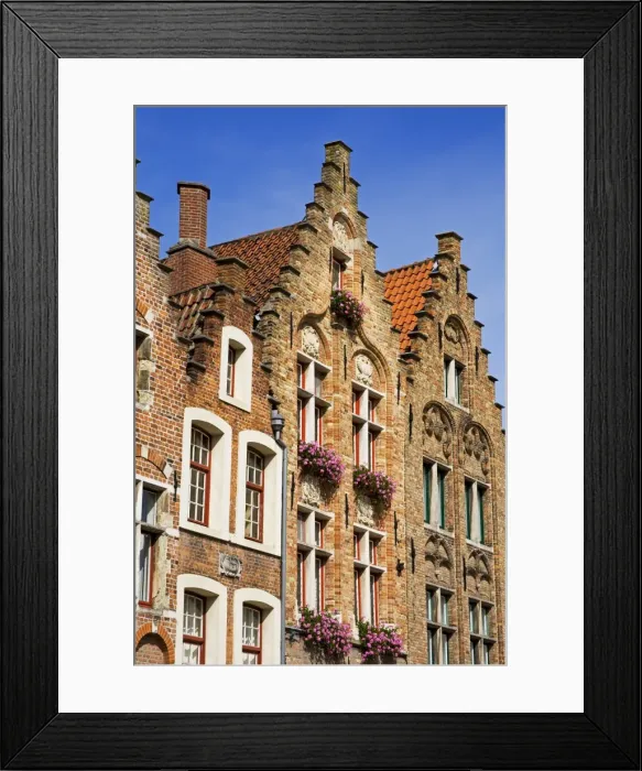 Framed Print : Gothic buildings on Van Eyck Plaza, Bruges, West Flanders, Belgium, Europe Framed Print : Gothic buildings on Van Eyck Plaza, Bruges, West Flanders, Belgium, Europe