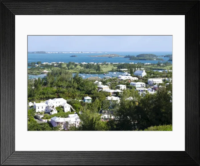 Framed Print : Looking out over Great Sound and smaller Riddells Bay, Bermuda, Central America Framed Print : Looking out over Great Sound and smaller Riddells Bay, Bermuda, Central America