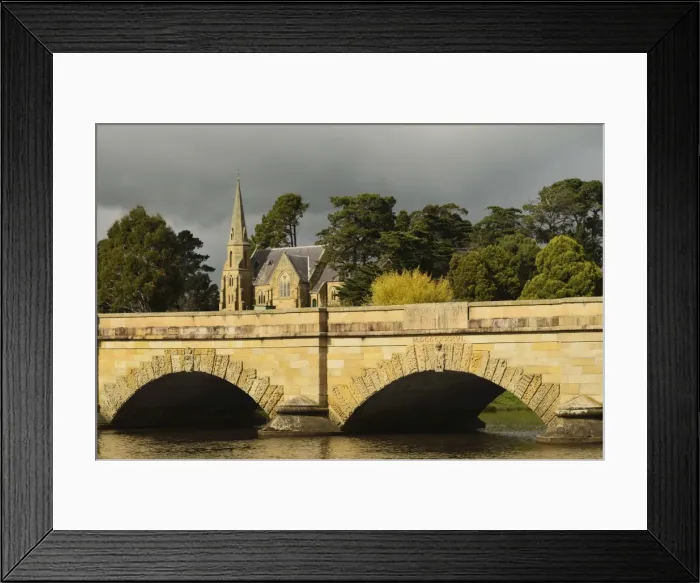 Framed Print : Ross Bridge, Uniting Church and Macquarie River, Ross, Tasmania, Australia, Pacific Framed Print : Ross Bridge, Uniting Church and Macquarie River, Ross, Tasmania, Australia, Pacific