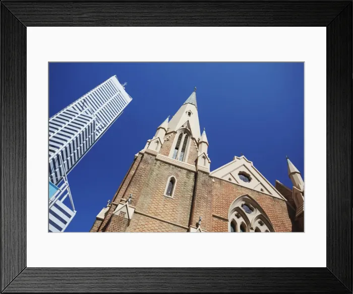 Framed Print : Wesley Church and Central Park skyscraper, Perth, Western Australia, Australia, Pacific Framed Print : Wesley Church and Central Park skyscraper, Perth, Western Australia, Australia, Pacific