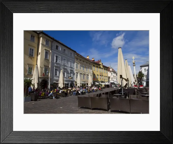 Framed Print : Alter Platz with Trinity Column and restaurants, Klagenfurt am Worthersee Framed Print : Alter Platz with Trinity Column and restaurants, Klagenfurt am Worthersee