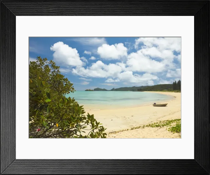 Framed Print : View to the north of the island across the lagoon with the worlds most southerly coral reef Framed Print : View to the north of the island across the lagoon with the worlds most southerly coral reef