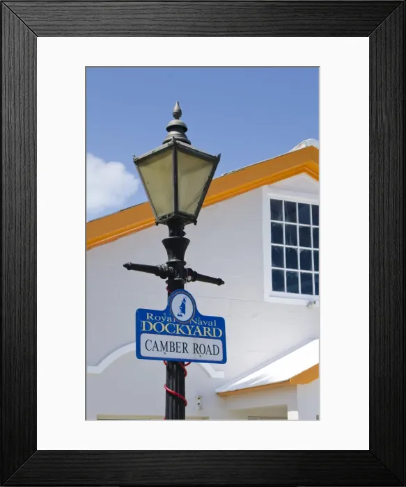 Framed Print : Street sign at the Royal Naval Dockyard, Bermuda, Central America Framed Print : Street sign at the Royal Naval Dockyard, Bermuda, Central America