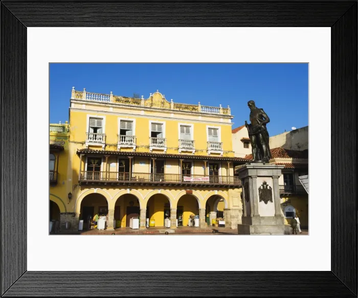 Framed Print : Monument to Pedro Heredia, Plaza de la Coches, Old Town, UNESCO World Heritage Site Framed Print : Monument to Pedro Heredia, Plaza de la Coches, Old Town, UNESCO World Heritage Site
