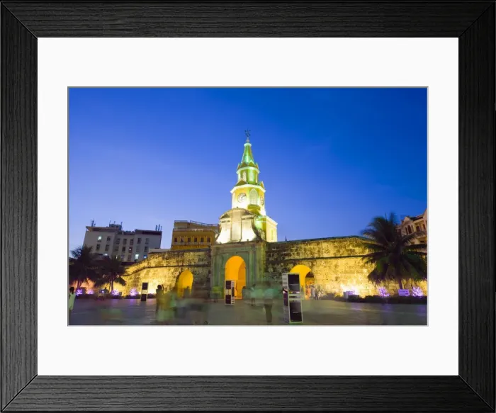 Framed Print : Old Town city wall and Puerto del Reloj at night, UNESCO World Heritage Site Framed Print : Old Town city wall and Puerto del Reloj at night, UNESCO World Heritage Site