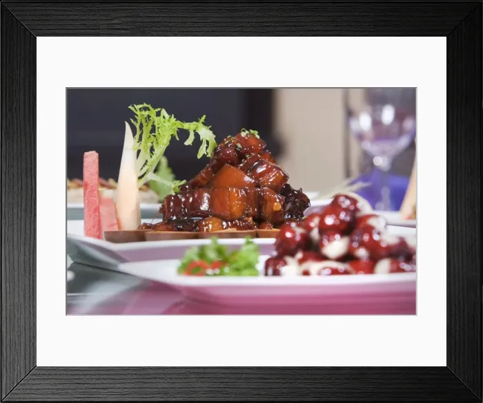 Framed Print : Shanghai specialty dish of red cooked pork served elegantly in a Chinese restaurant Framed Print : Shanghai specialty dish of red cooked pork served elegantly in a Chinese restaurant