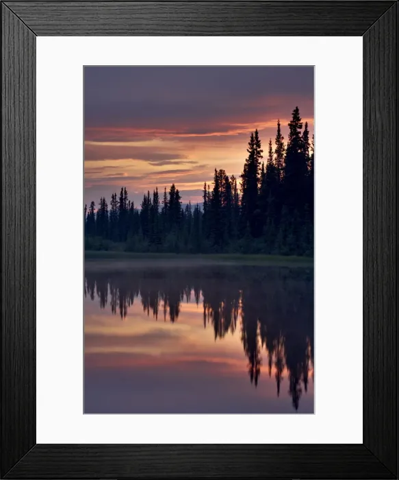 Framed Print : Sunset at an unnamed lake near Salmo Lake, Alaska Highway, Yukon Territory Framed Print : Sunset at an unnamed lake near Salmo Lake, Alaska Highway, Yukon Territory