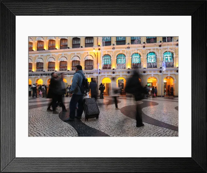 Framed Print : Largo do Senado Square at night, Macau, China, Asia Framed Print : Largo do Senado Square at night, Macau, China, Asia