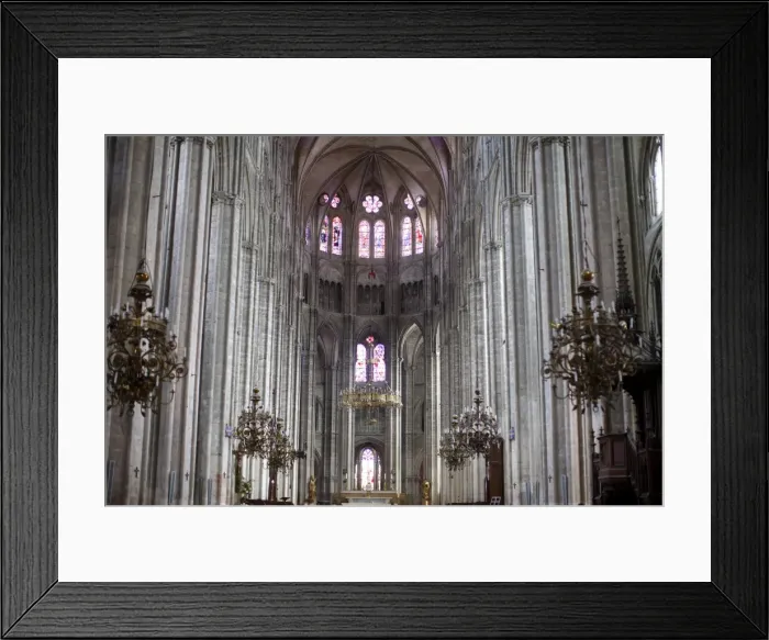 Framed Print : Central nave and chancel, Bourges cathedral, UNESCO World Heritage Site