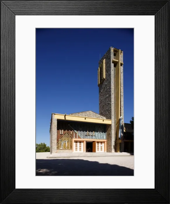 Framed Print : Notre-Dame de Consolation church designed by Raymond Vaillant, Hyeres, Var Framed Print : Notre-Dame de Consolation church designed by Raymond Vaillant, Hyeres, Var