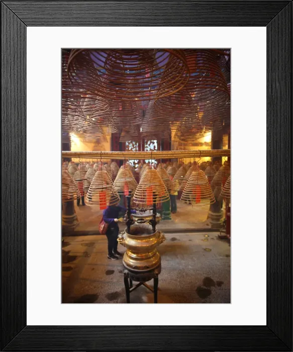 Framed Print : Incense coils in main hall, Man Mo Temple, Hong Kong, China, Asia Framed Print : Incense coils in main hall, Man Mo Temple, Hong Kong, China, Asia