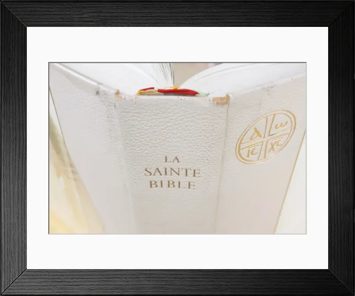 Framed Print : Close-up of the Bible, La Salette, Isere, France, Europe Framed Print : Close-up of the Bible, La Salette, Isere, France, Europe