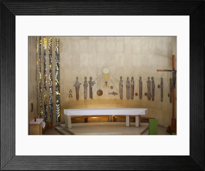 Framed Print : Chancel of the Notre-Dame de Consolation church designed by Raymond Vaillant Framed Print : Chancel of the Notre-Dame de Consolation church designed by Raymond Vaillant