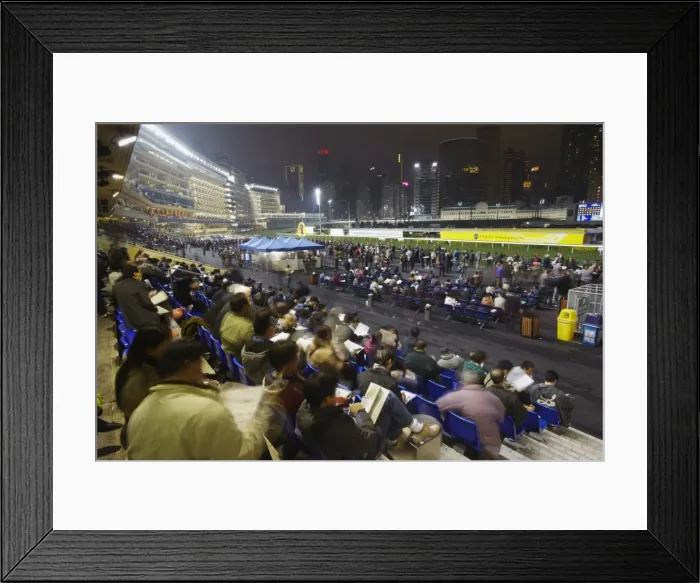 Framed Print : Night race at Happy Valley racecourse, Causeway Bay, Hong Kong, China, Asia Framed Print : Night race at Happy Valley racecourse, Causeway Bay, Hong Kong, China, Asia