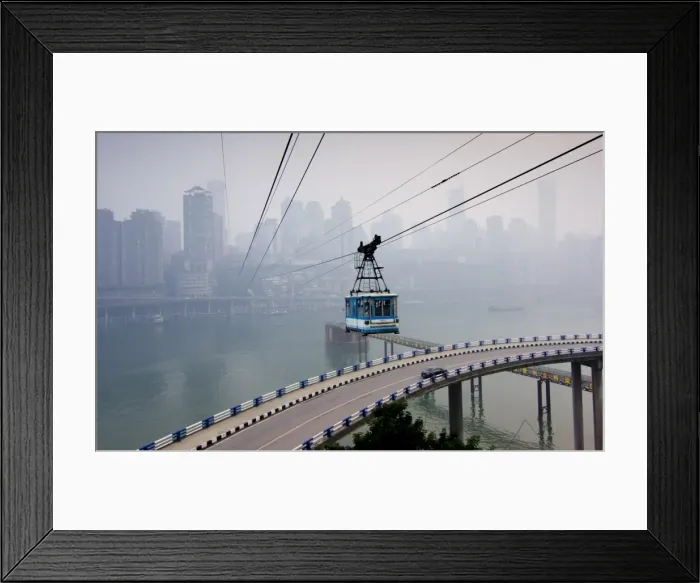 Framed Print : Cityscape with cable car, Chongqing City, Chongqing, China, Asia Framed Print : Cityscape with cable car, Chongqing City, Chongqing, China, Asia