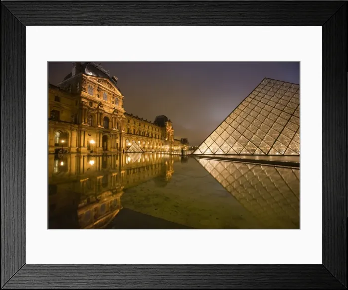 Framed Print : Palais du Louvre Pyramid at night, Paris, France, Europe Framed Print : Palais du Louvre Pyramid at night, Paris, France, Europe