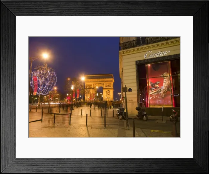 Framed Print : Cartier store, Champs Elysees, and Arc de Triomphe, Paris, France, Europe Framed Print : Cartier store, Champs Elysees, and Arc de Triomphe, Paris, France, Europe