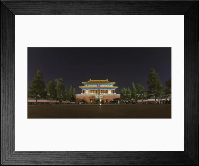 Framed Print : Night view of the colorful north entrance gate to The Forbidden City, Beijing Framed Print : Night view of the colorful north entrance gate to The Forbidden City, Beijing